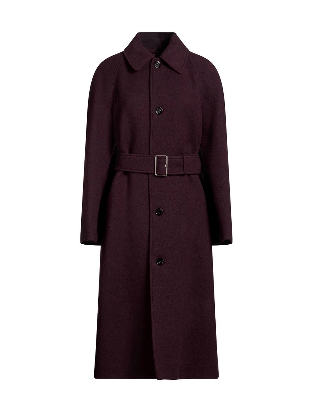Burberry Women's Long Belted Pea Coat - Berry